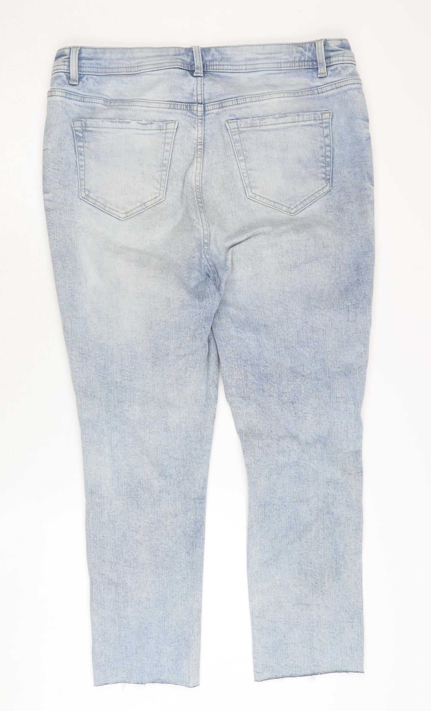 George Women's Blue Distressed Denim Jeans Size 16