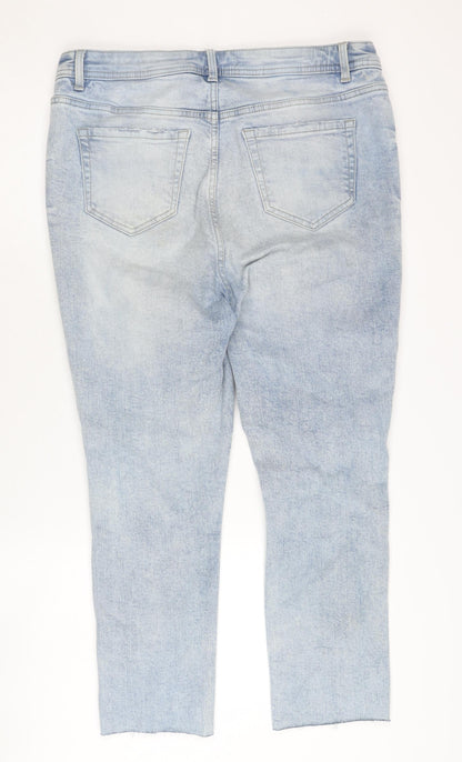 George Women's Blue Distressed Denim Jeans Size 16