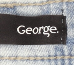 George Women's Blue Distressed Denim Jeans Size 16