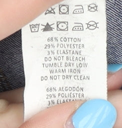 Denim Co. Women's Blue Skinny Distressed Jeans, Size 12