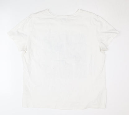 Womens UK Size 18 Papaya White Basic T-Shirt