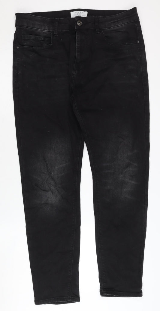 Easy Men's Black Slim Tapered Jeans 34R
