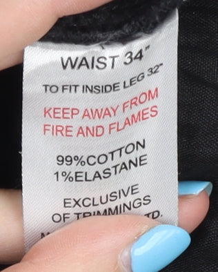 Easy Men's Black Slim Tapered Jeans 34R