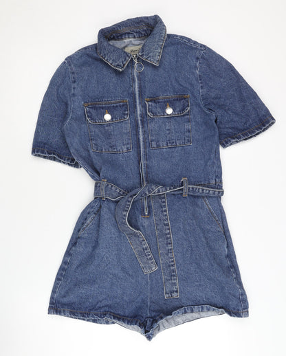 Denim Co. Women's Blue Denim Jumpsuit, Size 8, Casual