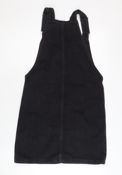 New Look Women's Black Denim Dungaree Dress Size 6