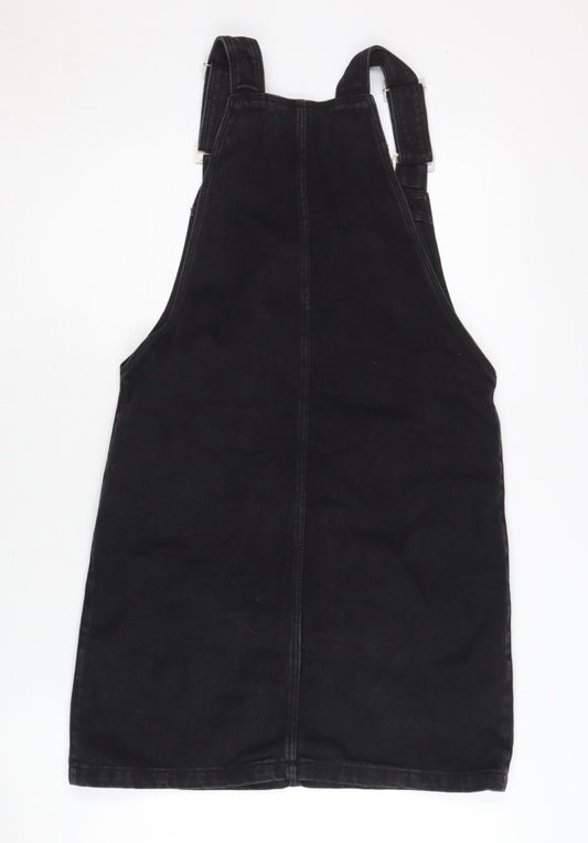 New Look Women's Black Denim Dungaree Dress Size 6