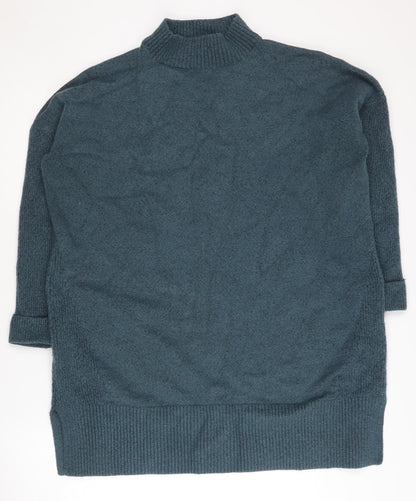 Fat Face Women's Blue Mock Neck Pullover Jumper UK 18