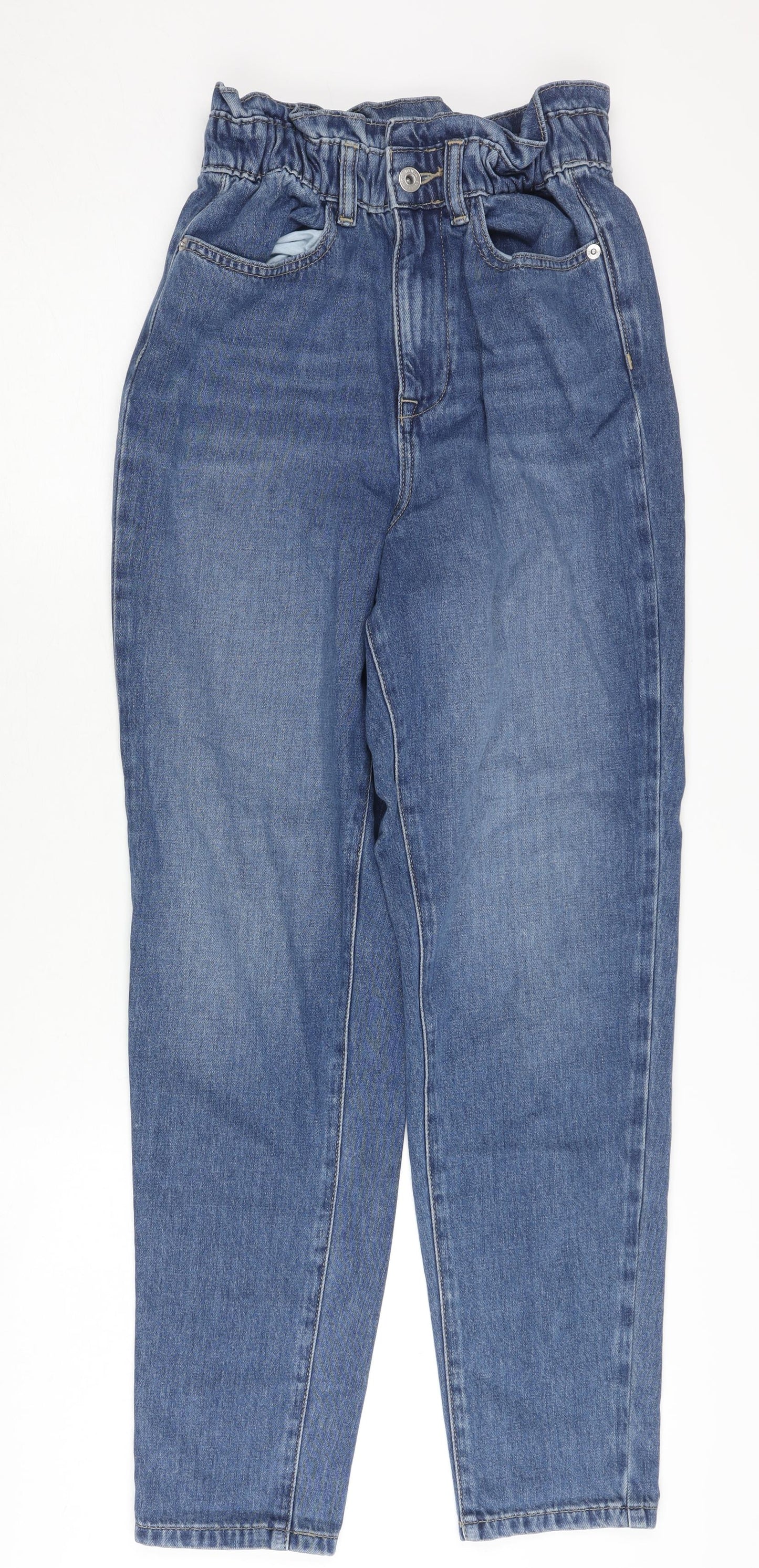 F&F Women's Blue Paperbag Jeans Size 6