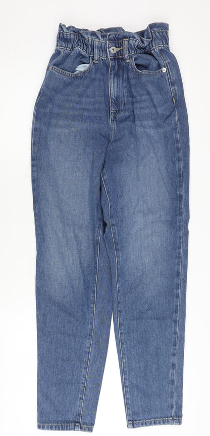 F&F Women's Blue Paperbag Jeans Size 6