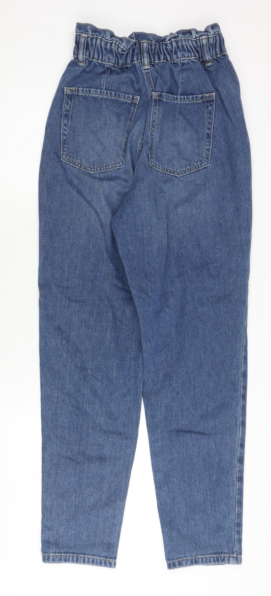 F&F Women's Blue Paperbag Jeans Size 6
