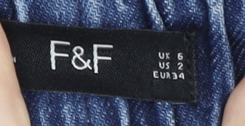 F&F Women's Blue Paperbag Jeans Size 6