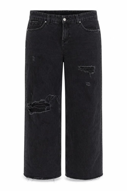 Womens UK Size 12 Denim Co  Wide-Leg Black Jeans