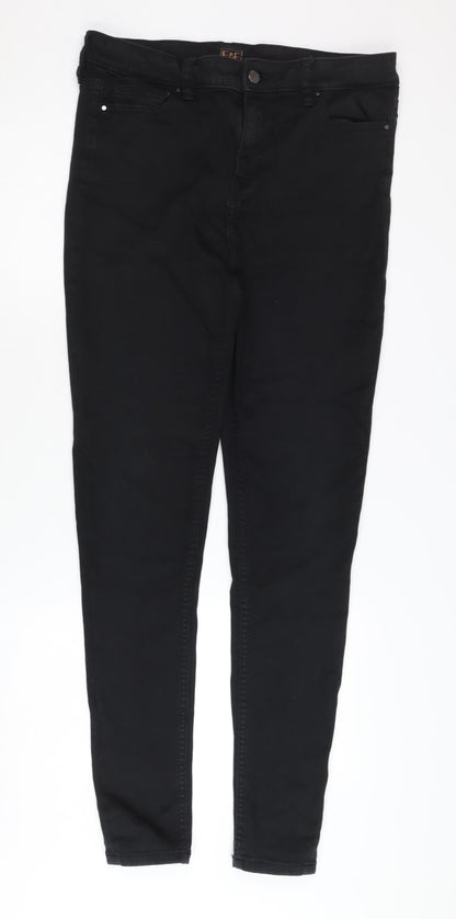 F&F Women's Black Skinny Jeans, Size 14, Regular Fit