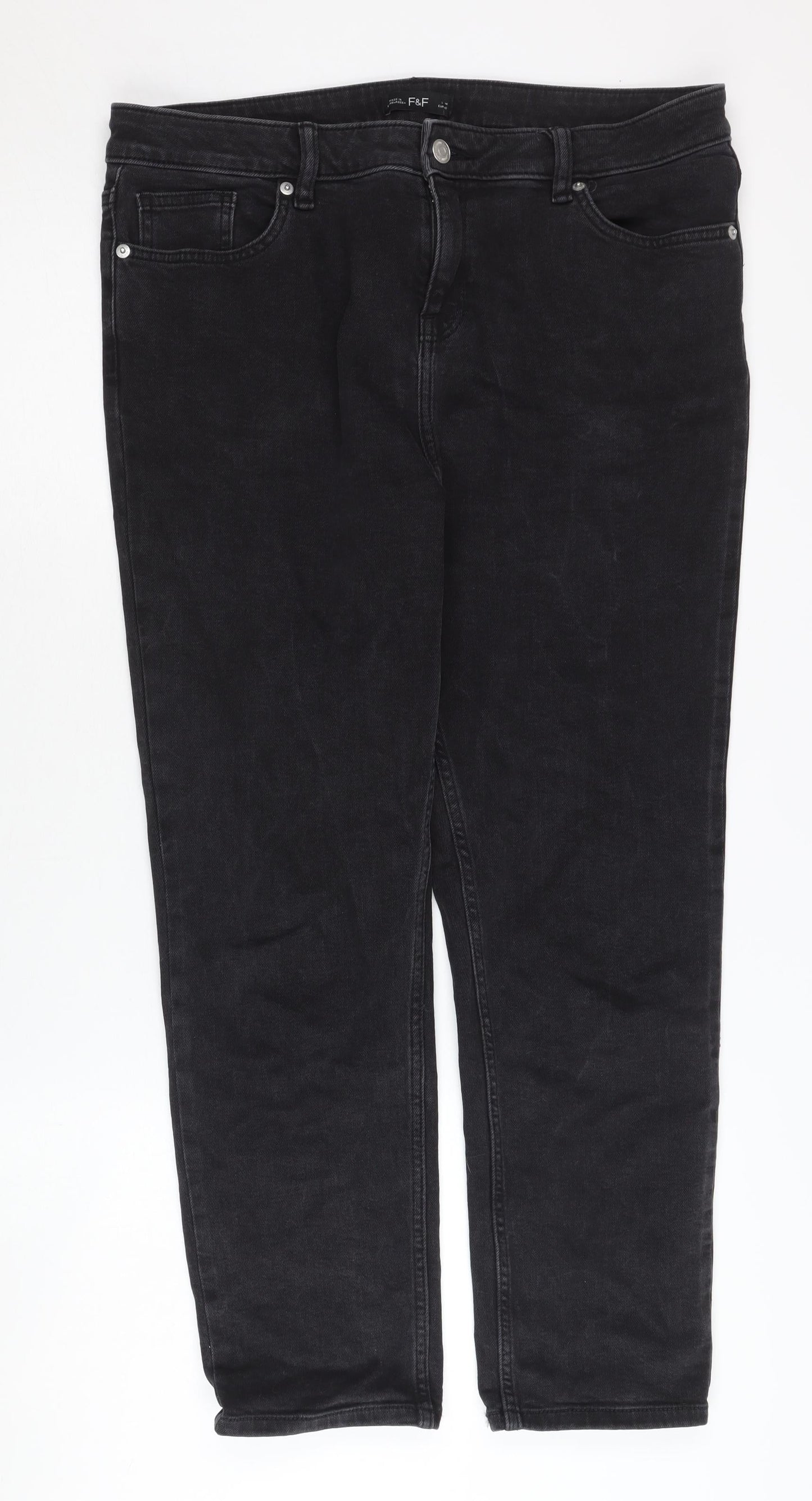F&F Women's Black Straight Jeans Size 14