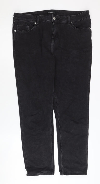 F&F Women's Black Straight Jeans Size 14