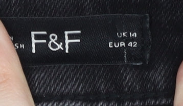 F&F Women's Black Straight Jeans Size 14