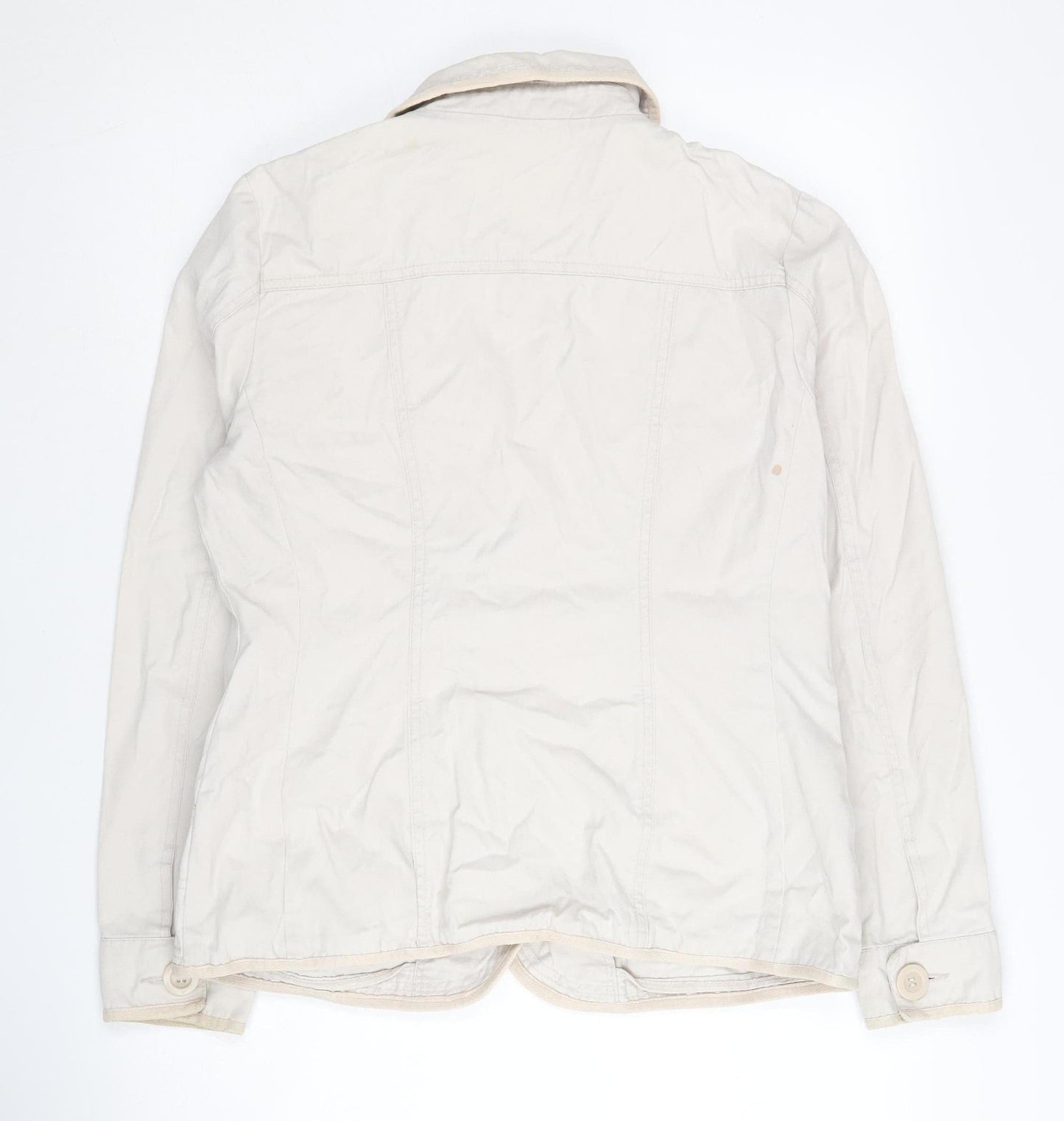 TU Women's Beige Jacket Size 12 Casual Button Pockets