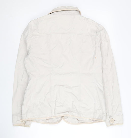 TU Women's Beige Jacket Size 12 Casual Button Pockets