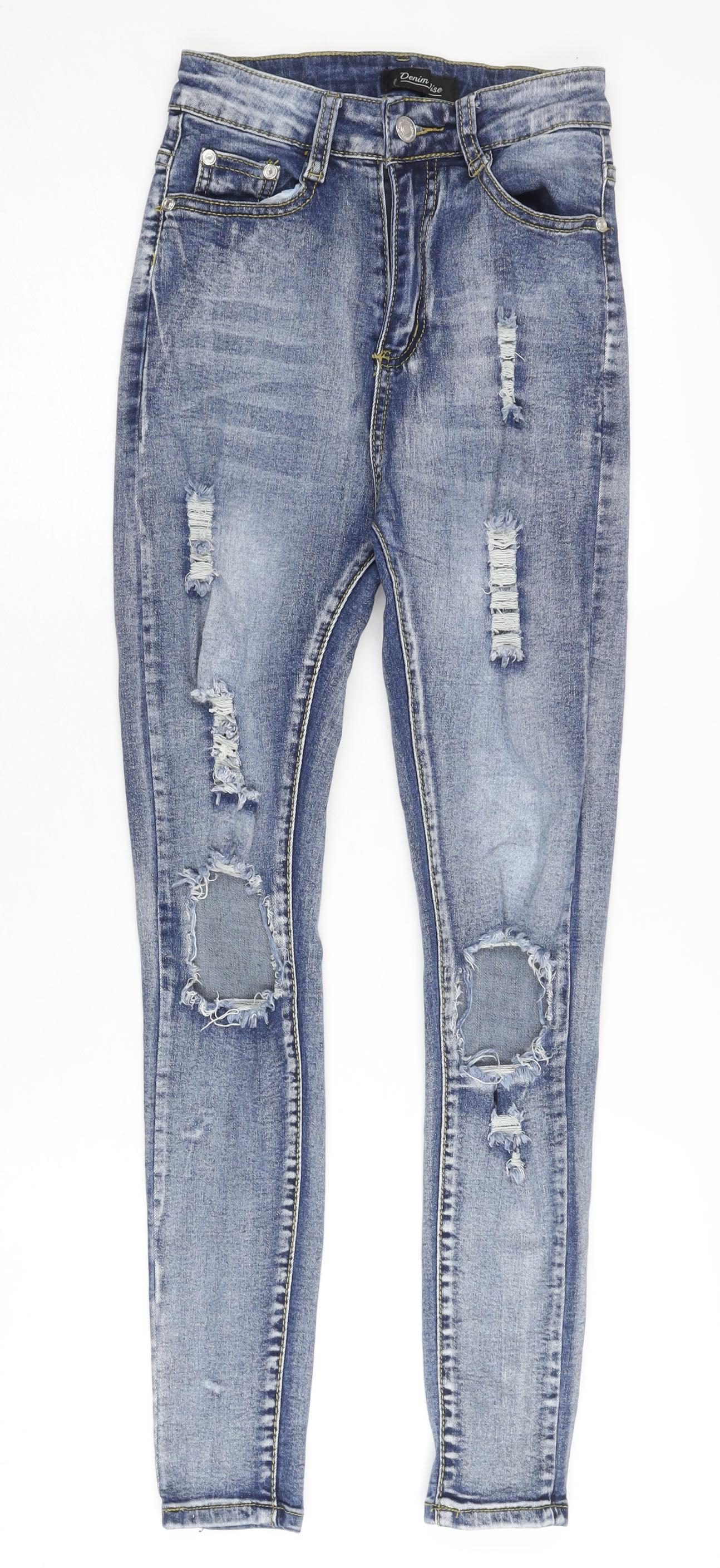 Womens UK Size S Denim Wise Slim Fit Skinny Blue Jeans