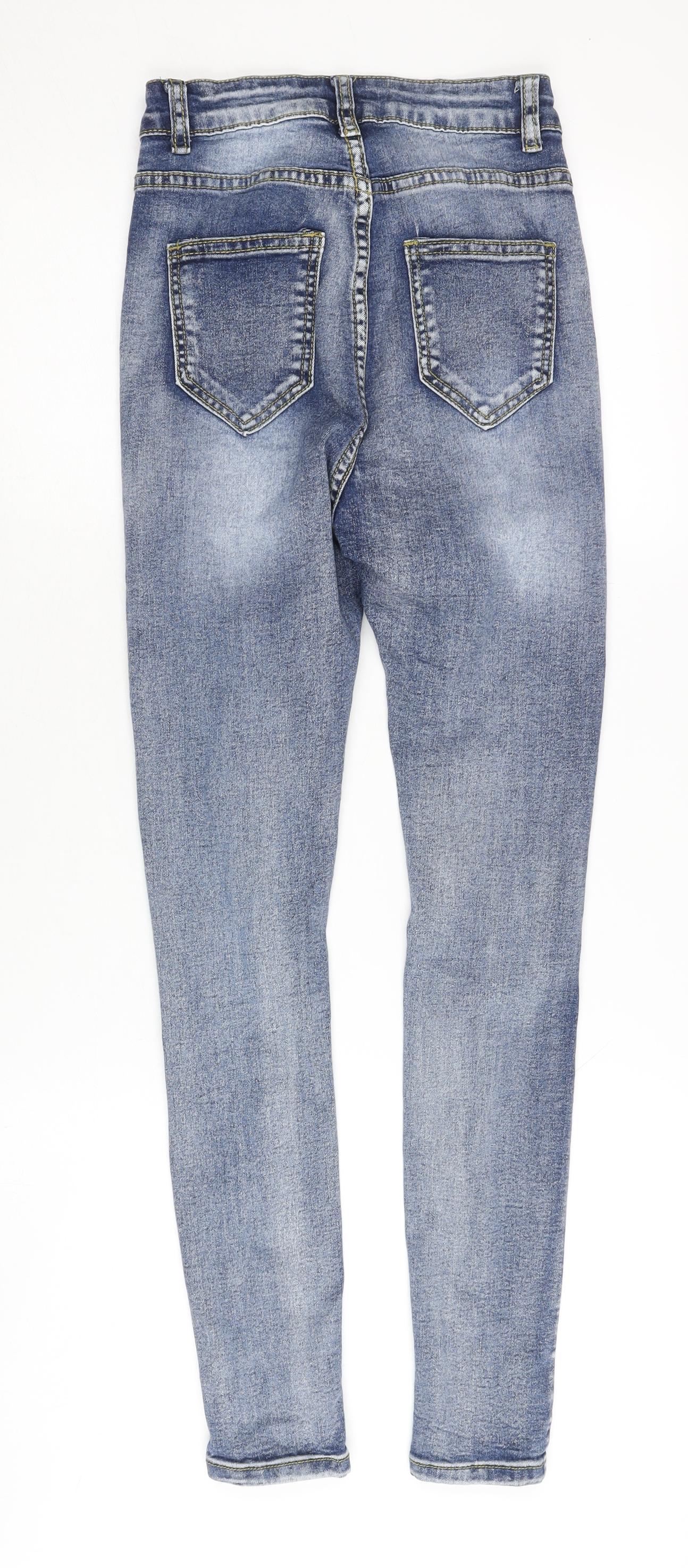 Womens UK Size S Denim Wise Slim Fit Skinny Blue Jeans