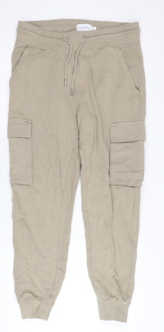 Topman Beige Jogger Trousers - Small Unisex