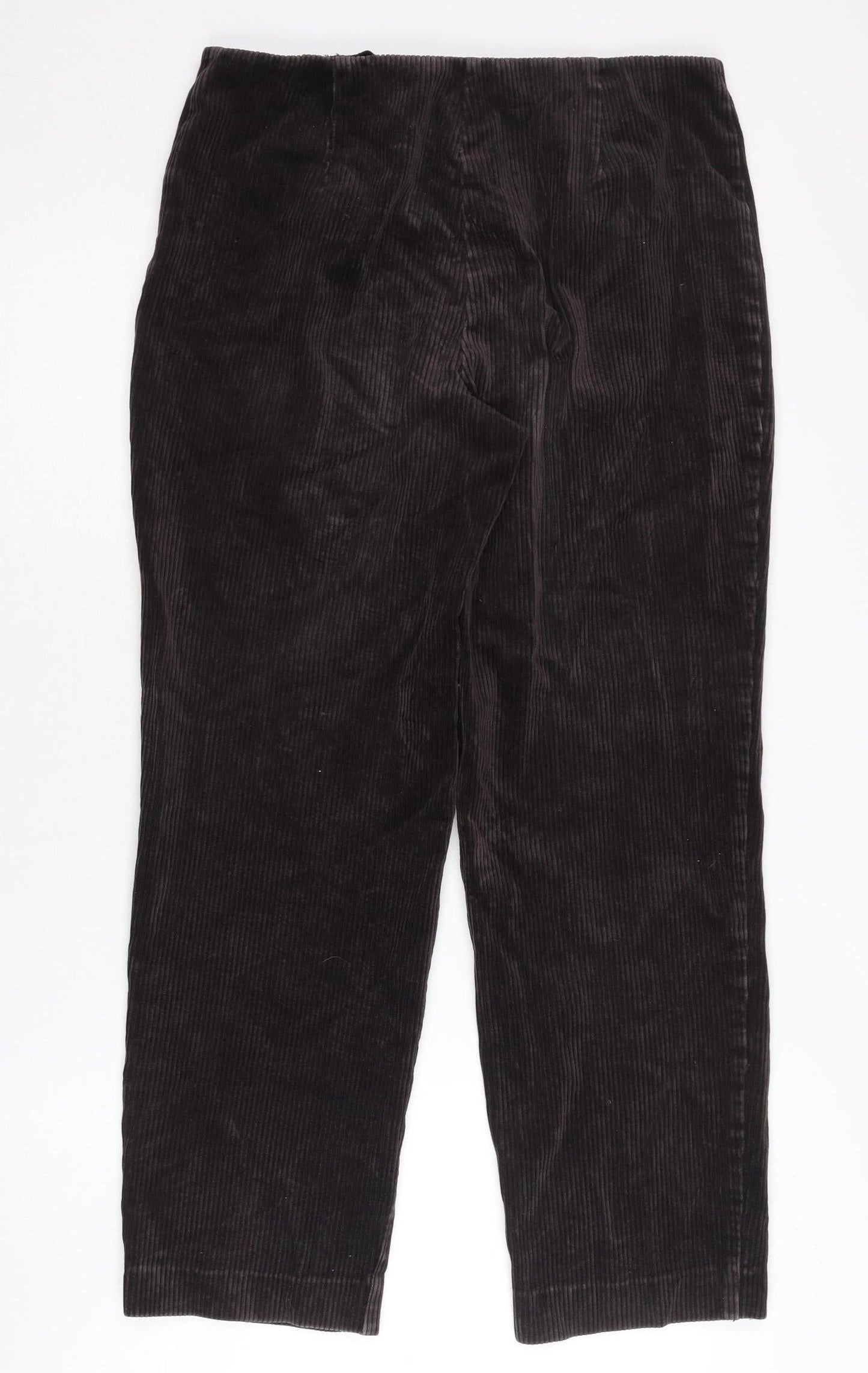 Women's Black Corduroy Cropped Trousers Size 14