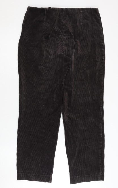 Women's Black Corduroy Cropped Trousers Size 14