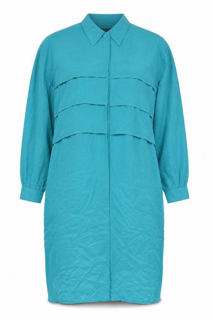 YL Dress Elegant Women's Blue Silk Dress - Size 12
