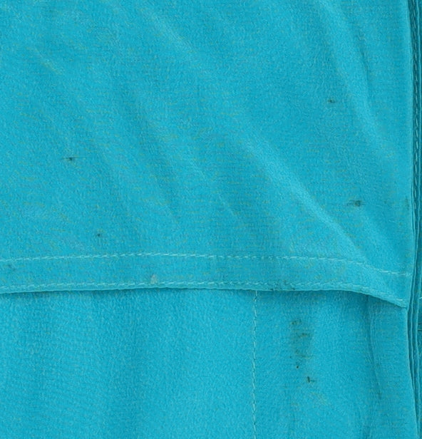 YL Dress Elegant Women's Blue Silk Dress - Size 12