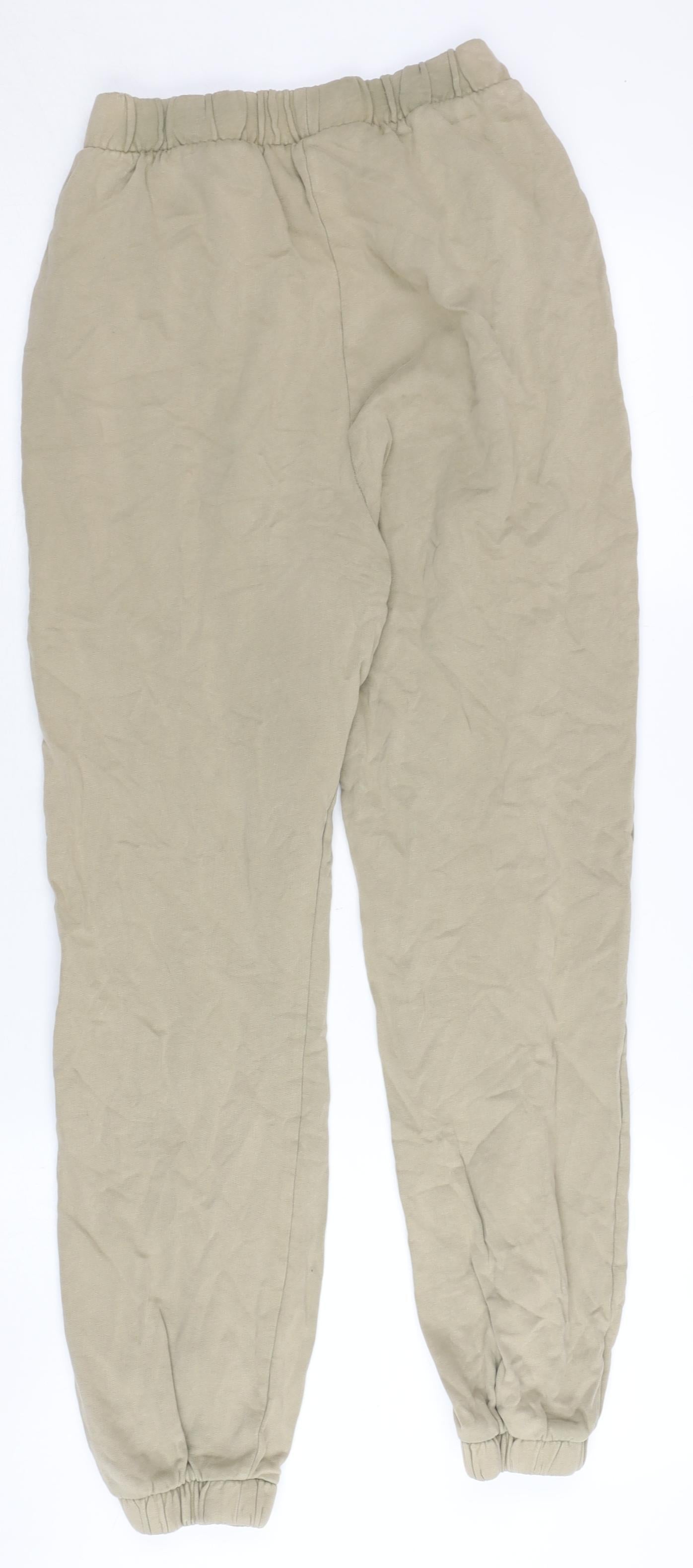 Zara Women's Beige Jogger Trousers Size 8 Cotton Casual