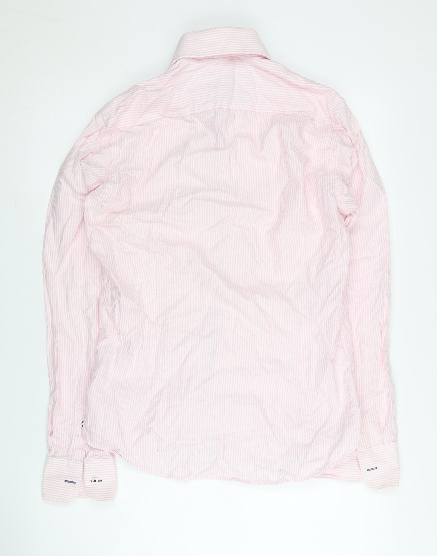 Alvaro Moreno Men's Pink Striped Slim Shirt Size 39