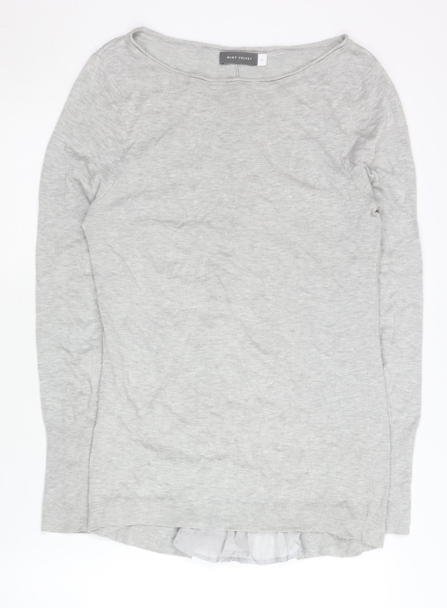 Womens UK Size 10 Mint Velvet Grey Pullover Jumper
