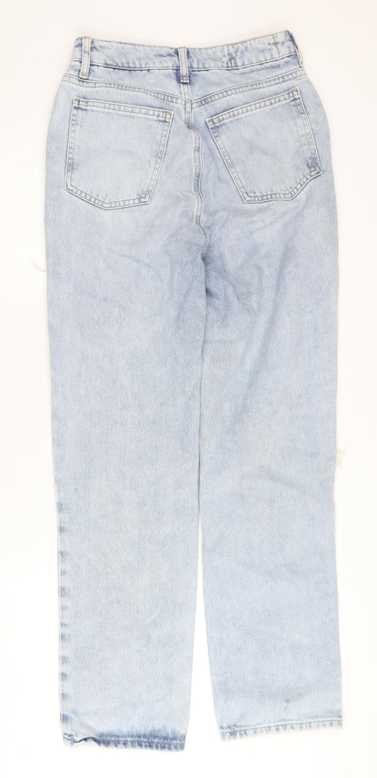 Primark Women's Blue Distressed Straight Jeans Size 6
