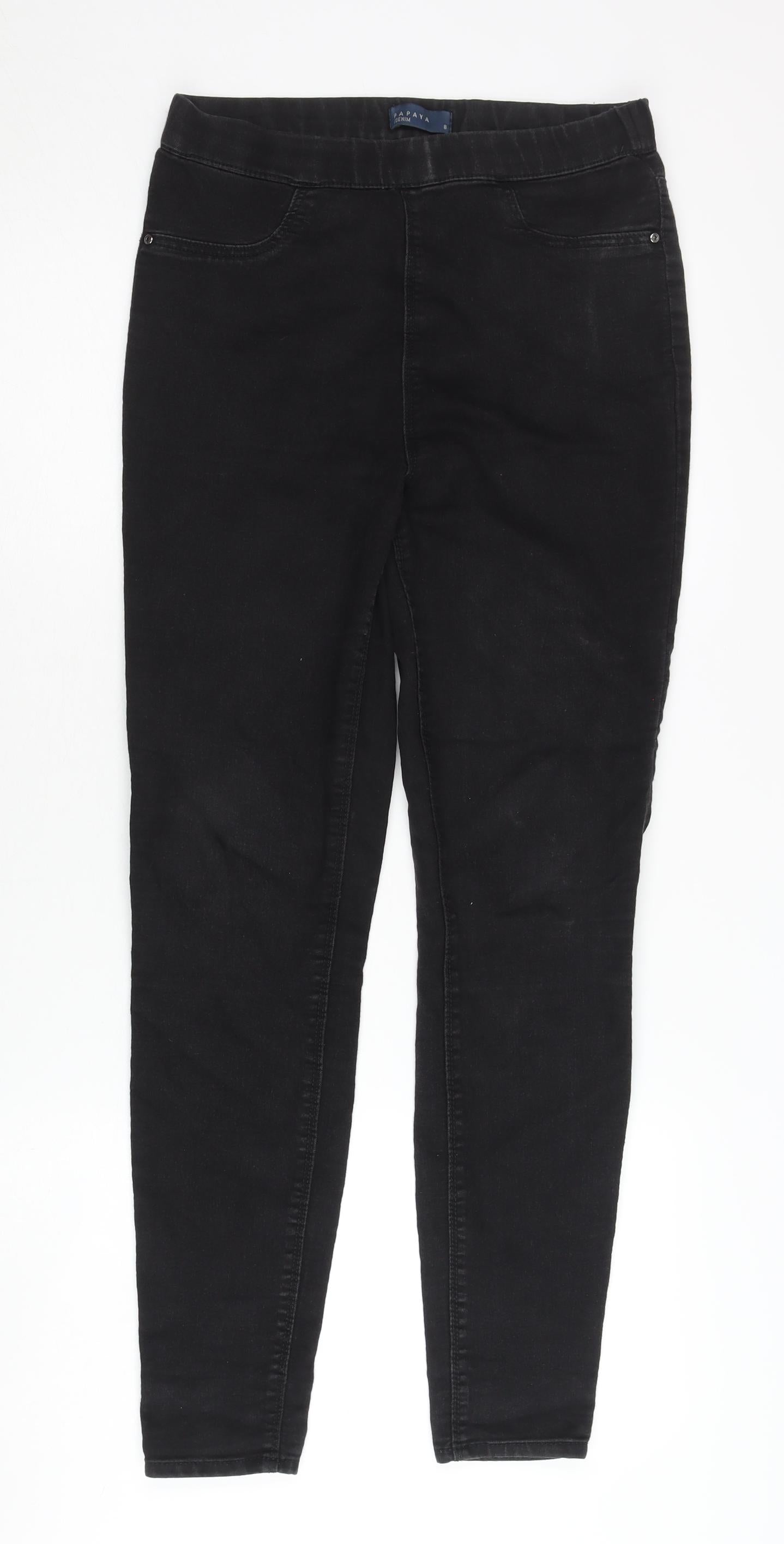 Womens UK Size 8 Papaya Slim Fit Jegging Black Jeans
