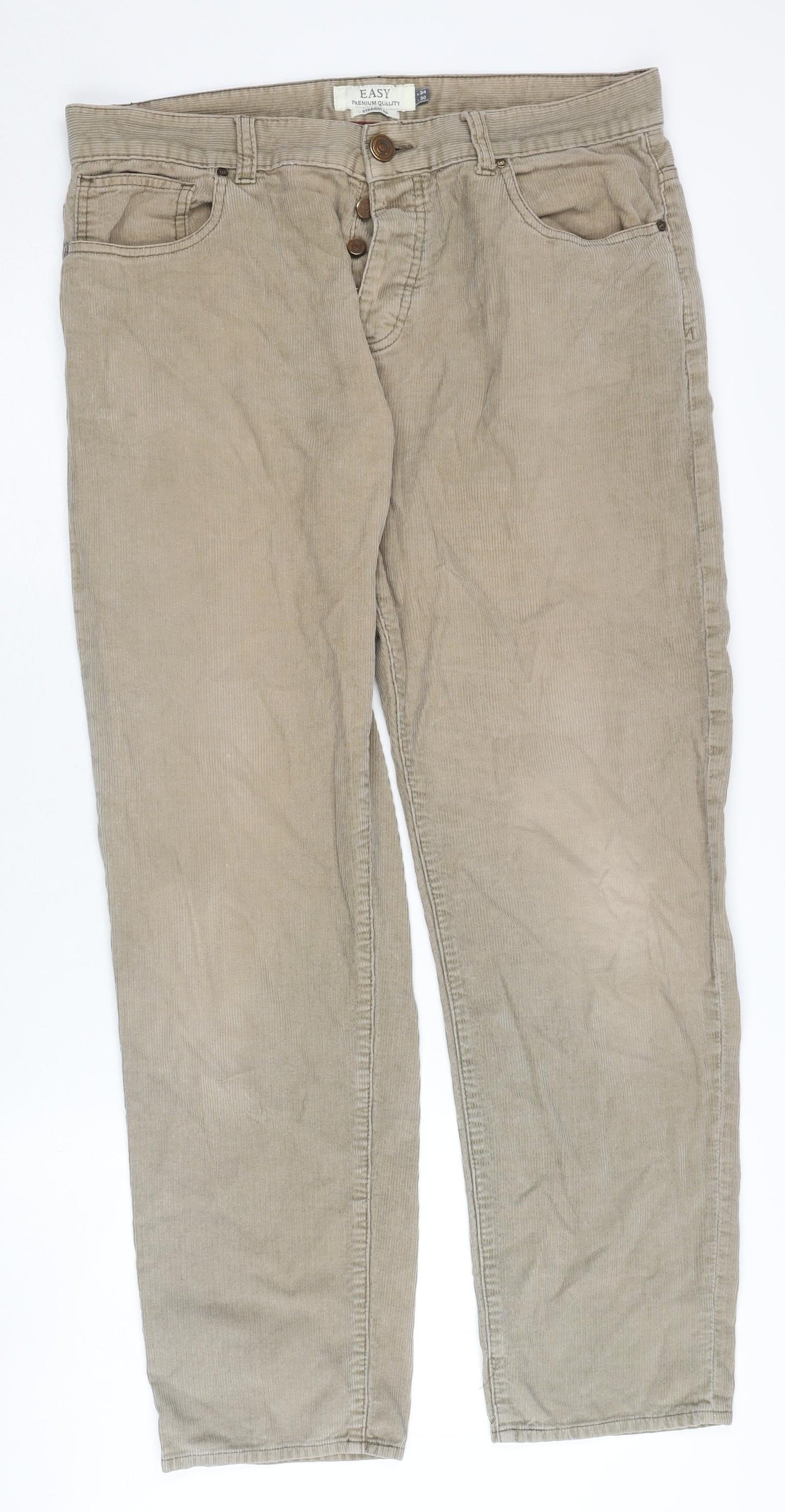 Matalan Men's Beige Corduroy Trousers 34W 30L