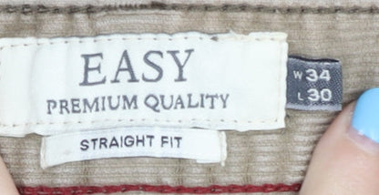 Matalan Men's Beige Corduroy Trousers 34W 30L