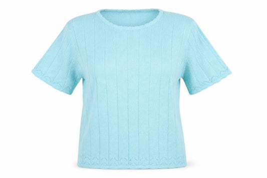 Front view of Berkertex Women's Blue Crew Neck Jumper, size 14