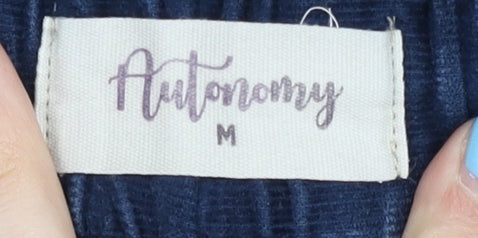 Autonomy Women's Blue Cord Trousers, Medium Size, Cotton Blend