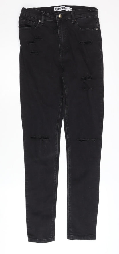 Womens UK Size 10 The Rockn Rev  Skinny Black Jeans