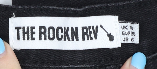 Womens UK Size 10 The Rockn Rev  Skinny Black Jeans