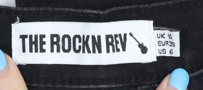 Womens UK Size 10 The Rockn Rev  Skinny Black Jeans