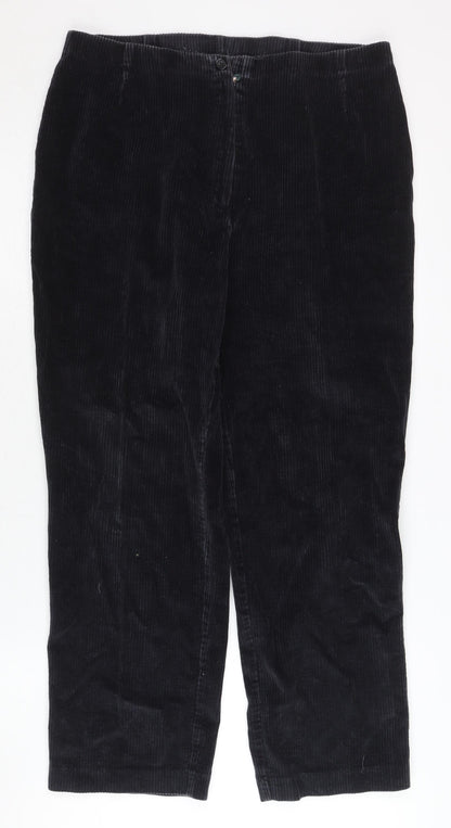 Womens UK Size 16 Slimma Regular Fit Casual Black Trousers