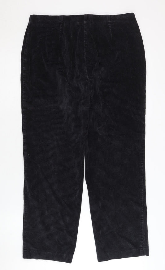 Womens UK Size 16 Slimma Regular Fit Casual Black Trousers
