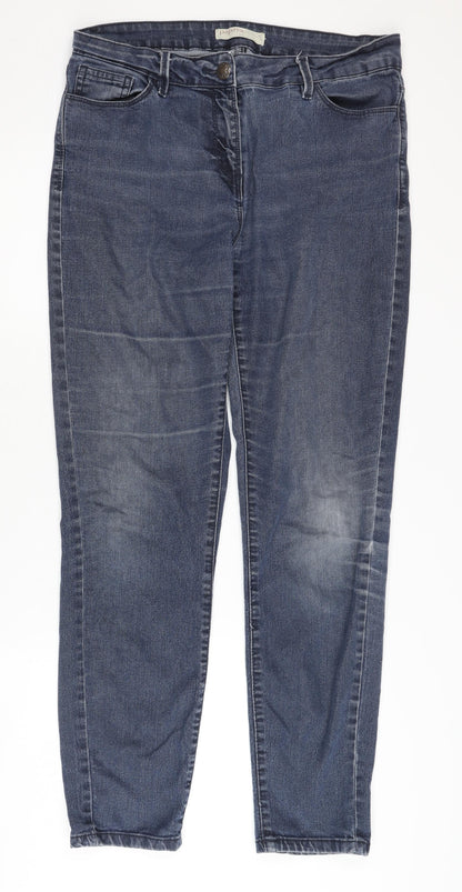 Womens UK Size 14 Papaya Regular Fit Straight Blue Jeans