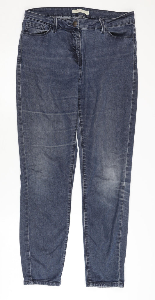 Womens UK Size 14 Papaya Regular Fit Straight Blue Jeans