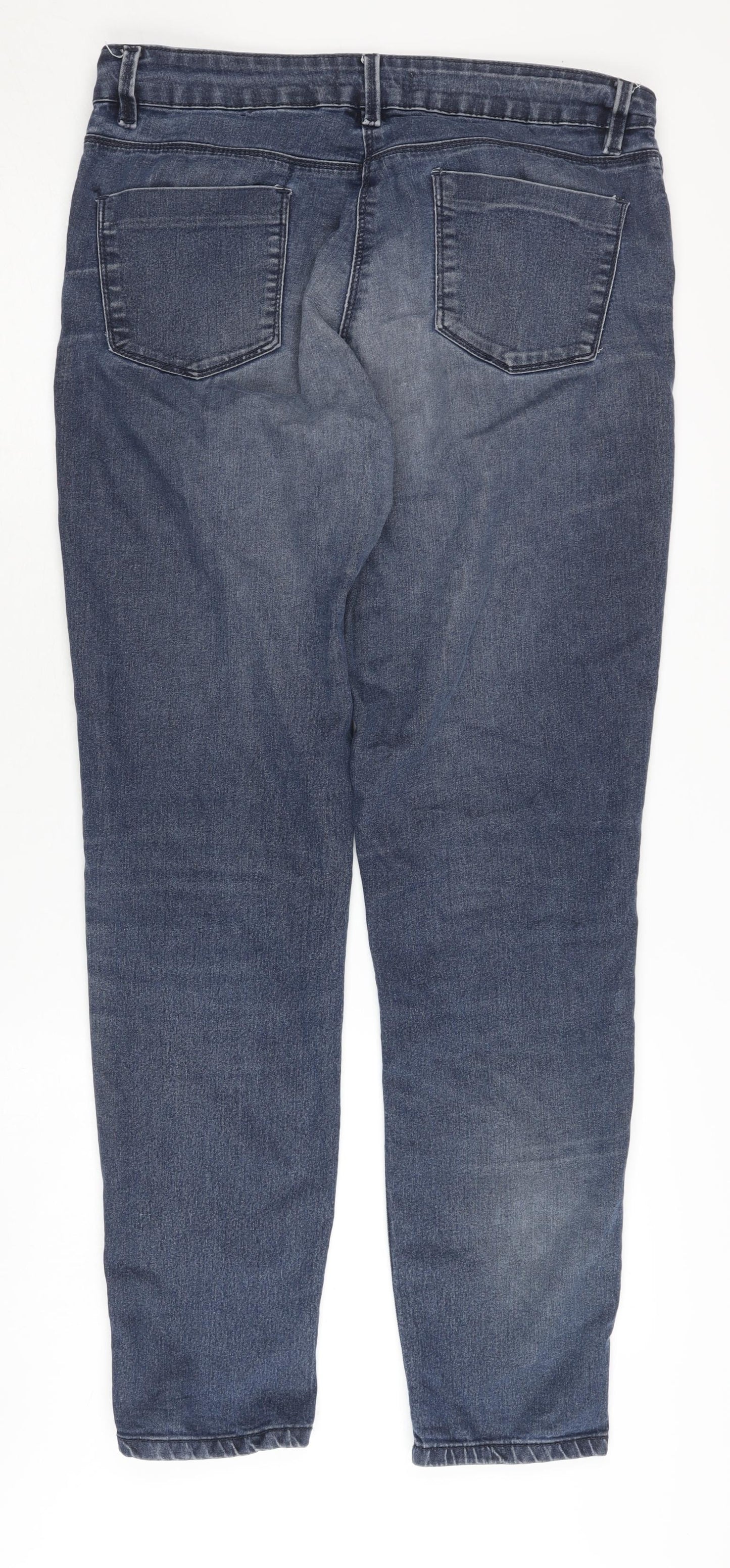 Womens UK Size 14 Papaya Regular Fit Straight Blue Jeans