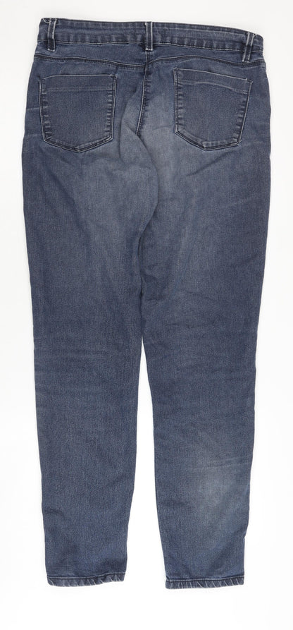 Womens UK Size 14 Papaya Regular Fit Straight Blue Jeans