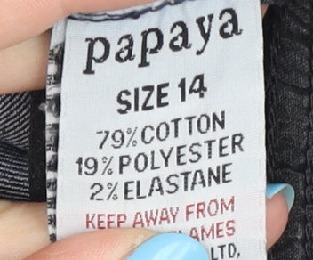 Womens UK Size 14 Papaya Regular Fit Straight Blue Jeans
