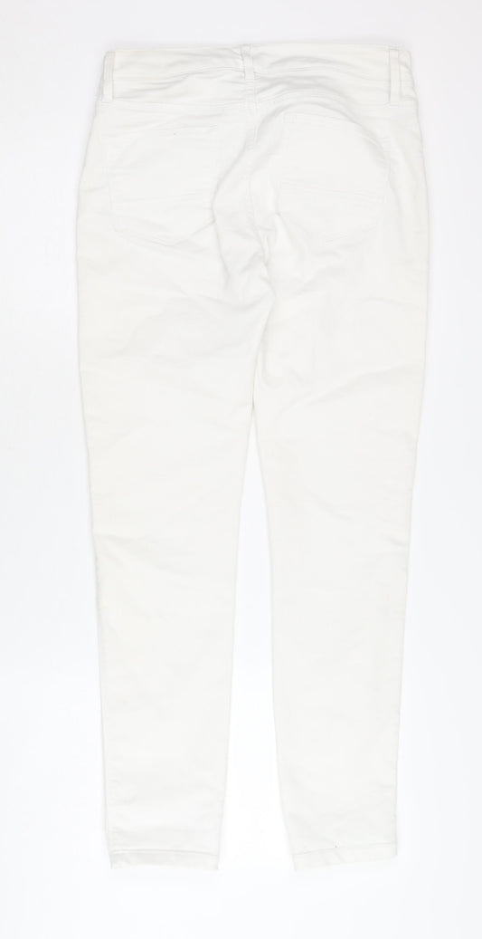 F&F Women's White Jeans Size 8 with Zip Accents