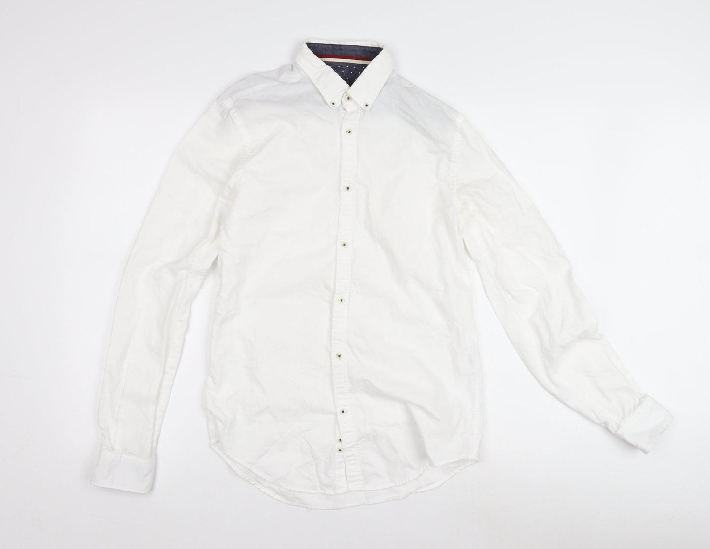 Zara Men’s White Button-Up Shirt, Size S, Long Sleeve